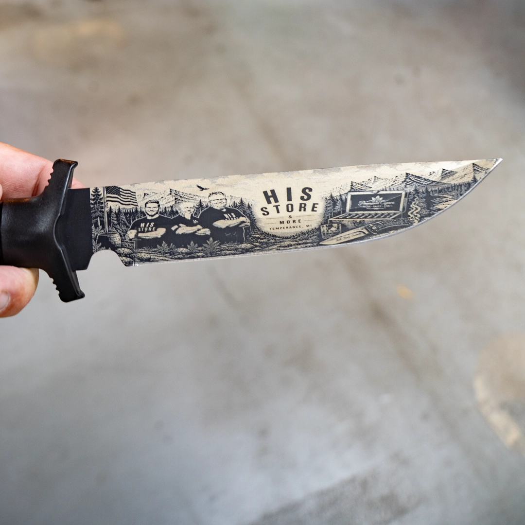 Custom 3D Etched Knife